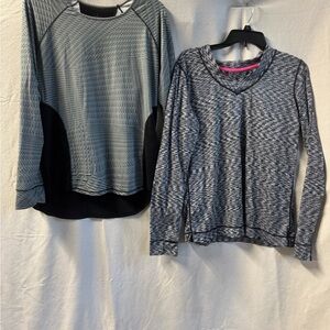 Cuddleduds lot of 2 Gray and Black Long Sleeve Tops sz L EUC Flexfit SportsLayer